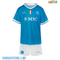 Camisa de time de futebol SSC Napoli Replicas 1º Equipamento Infantil 2025-26 Manga Curta (+ Calças curtas)
